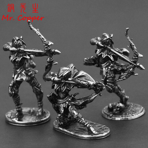 Beauty Women Archer Solider Model White Copper Miniature Figurines Metal Toy Car Desktop Ornaments Decoration Accessories Crafts ► Photo 1/5