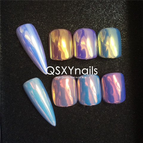 0.5g TOP QUALITY SUPER MIRROR Aurora Powder Neon Mermaid Unicorn Pigment Glitter Gold Orange Chrome Smooth Rubbing for Nail Gel ► Photo 1/6