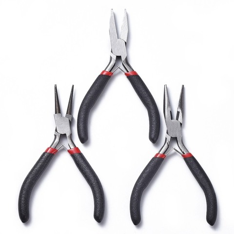 Flat Nose /Round Nose/Wire Cutter Pliers Carbon Steel Jewelry Pliers Sets for Jewelry Making DIY Tools 12.2~13cm ► Photo 1/5