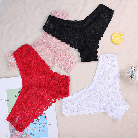 3pcs Women Underwear Sexy Lace Transparent Panties Tempting Pretty Briefs Low Waist Women's Lingerie Underpants Briefs Intimates ► Photo 1/6