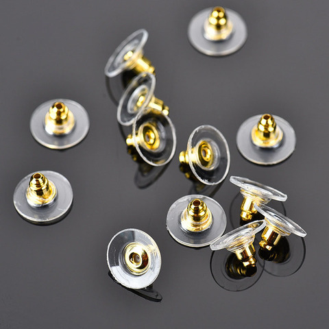 100pcs/lot Rubber Earring Backs Hooks Stoppers Round Ear Plug  Blocked Caps Earring Sleeves For Jewelry Making DIY Accessories ► Photo 1/6