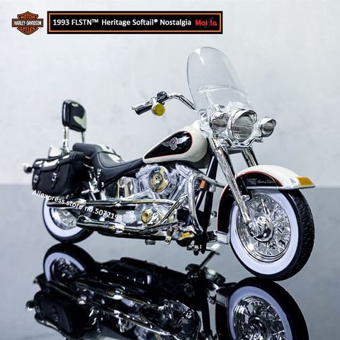 Maisto 1:18 HARLEY-DAVIDSON 1993 FLSTN Heritage Softail Alloy Diecast Motorcycle Model Workable Toy Gifts Toy Collection ► Photo 1/6