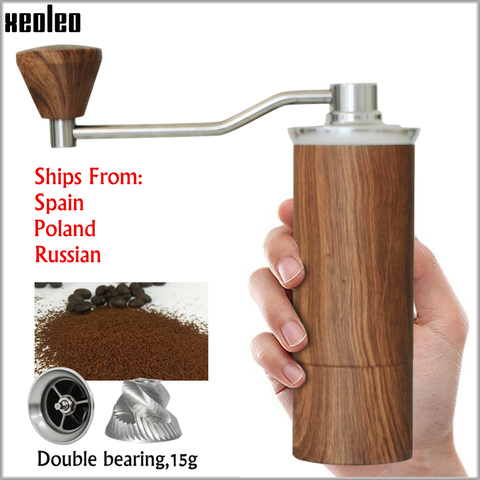 XEOLEO Manual Coffee grinder 45MM Aluminum Coffee miller Black/Brown/Silver/Gold 15g Mini Portable Coffee milling machine ► Photo 1/6