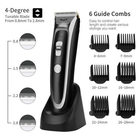 CkeyiN Rechargeable Hair Clipper Hair Trimmer with LED Display Silent Ceramic Knife Fast Charge Haircut Machine Charge Station ► Photo 1/6