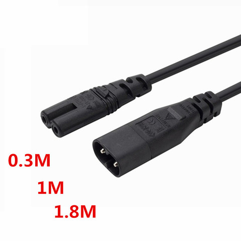 1PCS IEC 320 2-Pin C7 Female To C8 Male Figure 8 Power Adapter Extension Cable ► Photo 1/6