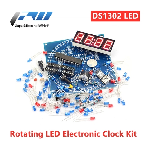 LED Display Alarm Rotary Electronic Clock DIY Kit Light Control Temperature DS1302 C8051 MCU Electronic Module STC15W408AS ► Photo 1/6