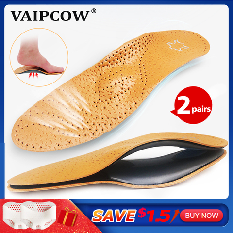 2 pairs Hot sales Leather orthotics Insole for Flat Foot Arch Support 25mm orthopedic Silicone Insoles men and women shoe pad ► Photo 1/6