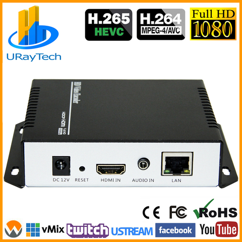 HEVC MPEG4 HDMI to IP Live Streaming Video Encoder H.264 RTMP Encoder HDMI Encoder IPTV H.265 with HLS HTTP RTSP UDP RTMPS SRT ► Photo 1/6
