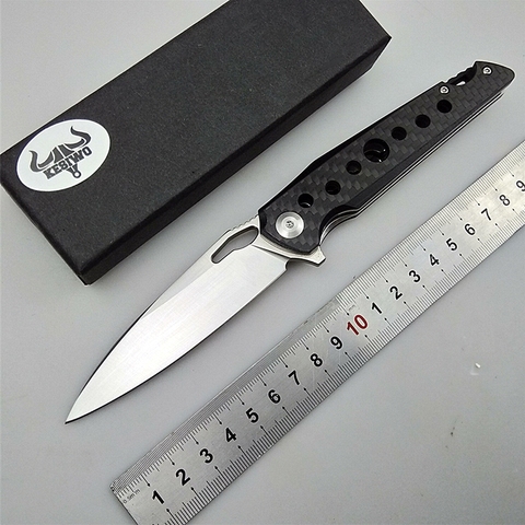 KESIWO Folding knife D2 blade tactical survival camping pocket knives Flipper outdoor rescue hunt carbon fiber handle EDC tools ► Photo 1/6