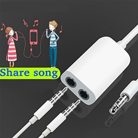 Universal 3.5mm 1 Male to 2 Dual Female Jack Audio Headphone Splitter Cable For iPhone cabo auxiliar fil auxiliaire pour music ► Photo 1/4