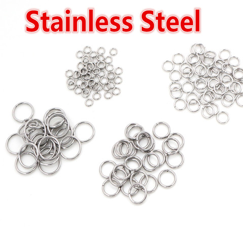 200pcs/Lot 3/4/5/6/7/8/10mm Stainless Steel DIY Jewelry Findings Open Single Loops Jump Rings & Split Ring for jewelry making ► Photo 1/1