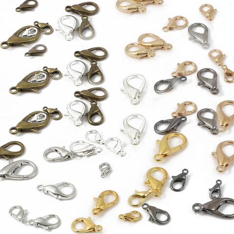 10/12/14/16/18/21mm Alloy Metal Lobster Clasps Hooks Bracelet End Connectors For Jewelry Making DIY Necklace Buckle Wholesale ► Photo 1/6