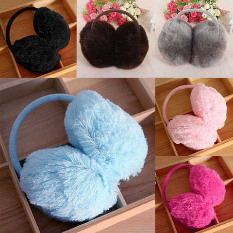 Winter Warm Ear Muffs Girl Fluffy Earmuffs Women Plush Earmuffs Winter Ear Warmers Solid Color Soft Casual Ear Muffs Earlap ► Photo 1/6