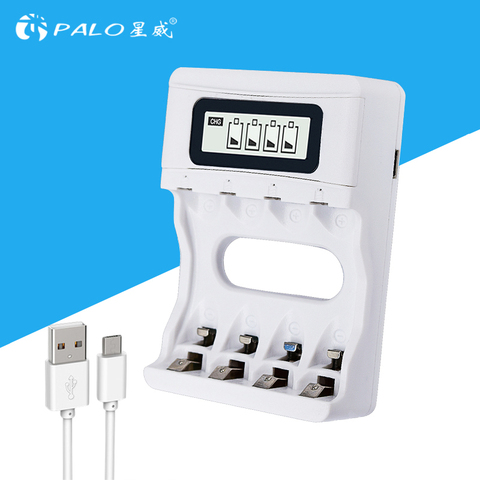 Intelligent LCD Display AA / AAA Battery Charger For Ni-Cd Ni-Mh Rechargeable Batteries USB Input ► Photo 1/6
