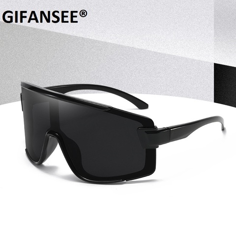 GIFANSEE Shield Visor Mask Sunglasses Women Men 2022 Oversized Windproof Glasses One Peice Big Frame Goggles Shades Sport UV400 ► Photo 1/6