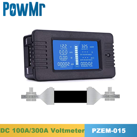 PZEM 0-300A  and 0-200V 9 in 1DC LCD Display Digital Multimeter Battery Monitor Power Energy Impedance Resistance Voltmeter 300A ► Photo 1/6