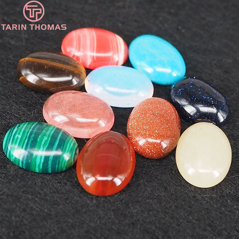 5PCS 18*13MM 25*18MM 30*20MM 40*30MM Random color Natural stone synthetic stone Oval Cabochon Beads Diy Jewelry Findings ► Photo 1/4