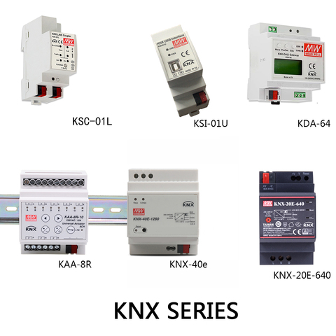 KAA-4R4V KAA-8R KDA-64 Knx-20e-640 KNX-40e KSC-01L KSI-01U KSR-01IP MEANWELL KNX series Router Coupler Actuator dimmer Power ► Photo 1/6