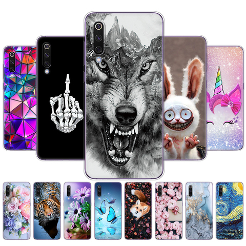 case for xiaomi mi 9 case cover Cartoon Silicone Soft TPU Cover For xiaomi Mi9 xiaomi 9 SE Case Phone Shell bumpers etui animal ► Photo 1/6