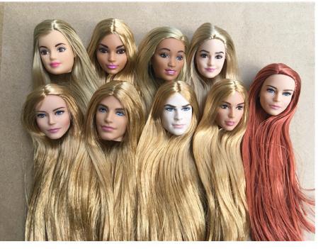 Rare New Long Hair Doll Head Collection Gold Rooted Hair Doll Heads 1/6 Lady Toy Head DIY Toy Parts Male Female Doll Heads ► Photo 1/6