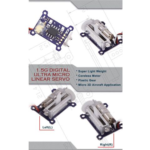 1.5g Digital Ultra Micro Plastic Gear Coreless Linear Servo for RC Toy GXMB ► Photo 1/6