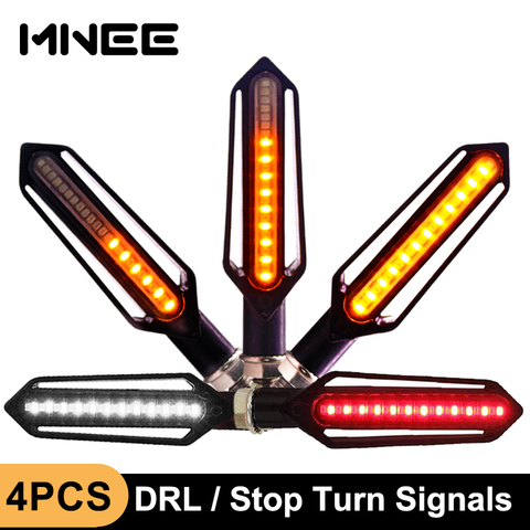 4PCS 24LED Turn Signals Tail Light Motorcycle LED Flowing Water Flashing Blinker Brake/Running Light DRL Flasher Tail Lamp ► Photo 1/6