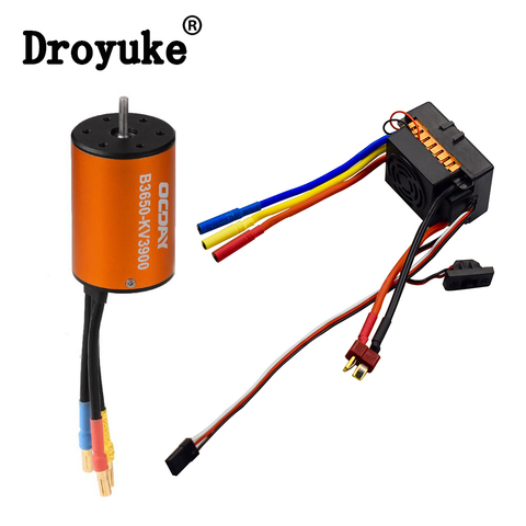 OCDAY 3650 3900KV 4 poles Sensorless Brushless Motor with 60A Electronic Speed Controller Combo Set for 1/10 RC Car and Truck ► Photo 1/6