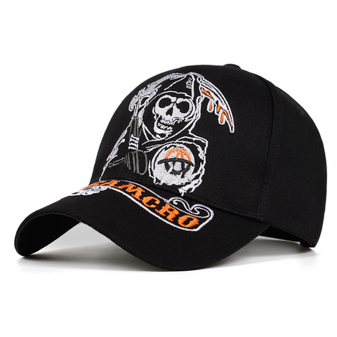 SAMCRO Baseball Cap SOA Sons of Anarchy Skull Embroidery Casual Snapback Hat Fashion High Quality Racing Motorcycle Sport hat ► Photo 1/6