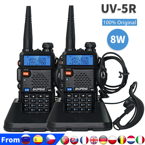 100% Original Baofeng uv 5r Walkie Talkie 8 Watts High Power UV-5R Dual Band VHF UHF 136-174Mhz&400-520Mhz UV5R 10KM Long Range ► Photo 1/6