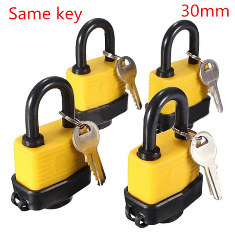 4pcs 30mm Waterproof same Lock Laminated Padlock Pad Same Key electricity box lock Gate Door ► Photo 1/6