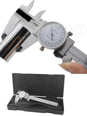 0-150mm 0.02mm Precision dial caliper dial vernier calipe micrometer gauge 6inch stainless steel vernier with table caliper ► Photo 1/6