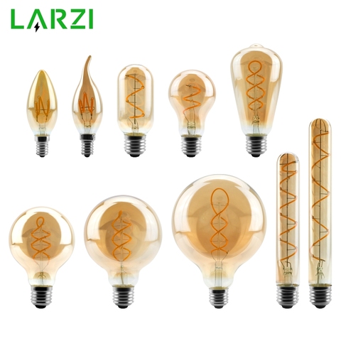 T45 ST64 G80 G95 G125 T225 Spiral Light LED Filament Bulb 4W 2200K Retro Vintage Lamps Decorative Lighting Dimmable Edison Lamp ► Photo 1/6