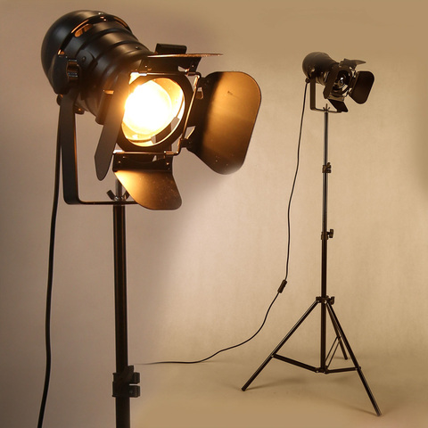 Buy Online Industrial Bar Creative Studio Retro Tripod Black Floor Lamp Lights Room Light Stand Ceiling Lighting Alitools