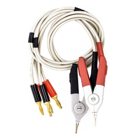 1 pair insulated banana plug clips cable Low Resistance LCR Clip Probe Leads Test Meter Terminal Kelvin New ► Photo 1/6