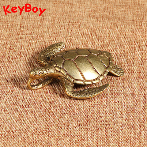 Vintage Brass Sea Turtle Pendant for Necklace Keychains Copper Lucky Longevity Animal Figurines Feng Shui Hangings Jewelry Decor ► Photo 1/5