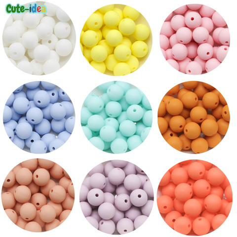 Cute-idea 10pcs 9mm Silicone Bead Baby Teething Chewy BPA Free Food Grade Pacifier Clip DIY Newborn Product Accessories Toys ► Photo 1/6