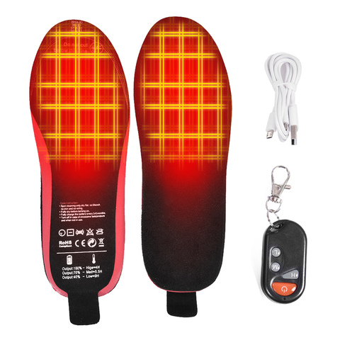 Rechargeable Heated Insole with Remote Control Foot Warmer USB Heated Shoe Insoles Feet Warm Washable Warm Thermal ► Photo 1/1