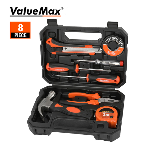 ValueMax 8PC Home Tool Set  for Home Repair Tool Set Household Tool Kits With Screwdrivers Pliers Hammer Utility Knife Box ► Photo 1/6
