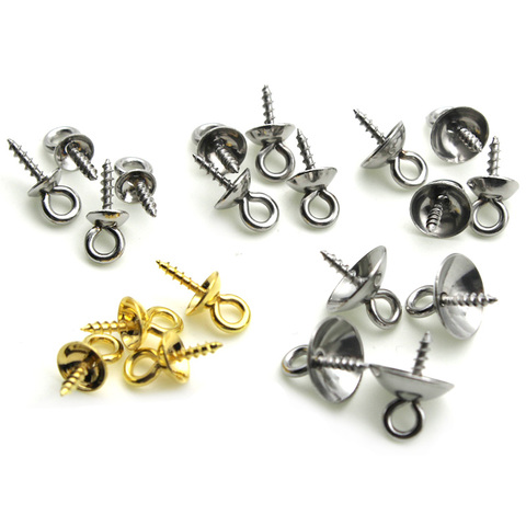 Stainless Steel Screw Eye Pins for Jewelry Making Pearl Beads Eyelets Screw Clasps for Pendant Bail Cap Charm Jewelry Findings ► Photo 1/4