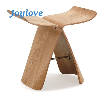 JOYLOVE Northern Europe Wooden Ottoman Shoes Stool Sori Yanagi Style Butterfly Stool Originality Household Multi Color Low Stool ► Photo 1/6