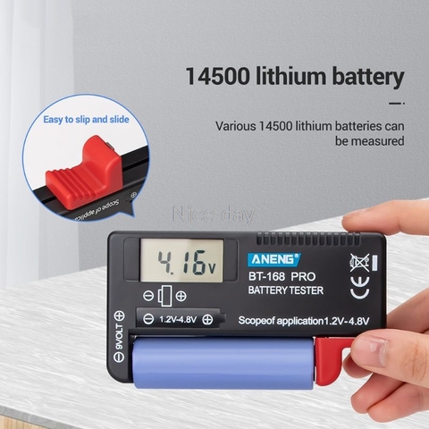BT-168 PRO Digital Battery Capacity Tester for 18650 14500 Lithum 9V 3.7V 1.5V AA AAA Cell C D Batteries Tester M05 20 Dropship ► Photo 1/5