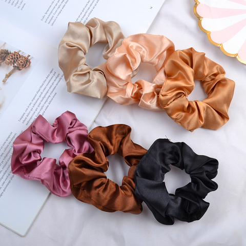 3.9 inch Women Silk Scrunchie Elastic Handmade Multicolor  Hair Band Ponytail Holder Headband Hair Accessories ► Photo 1/6