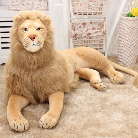 110cm Large Cool lying lion Pillow lively Simulated Animals model Kids mount home decoration stuff Plush doll Children toys gift ► Photo 1/5