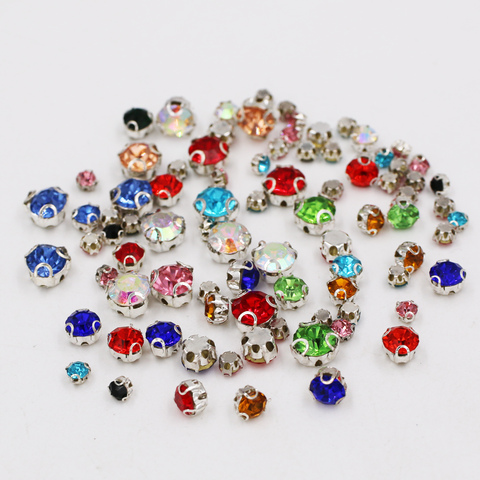 Hot Sale 3D Silver Claw Rhinestone,Sew on Crystal Glass Rhinestones DIY Clothes Accessories ► Photo 1/6