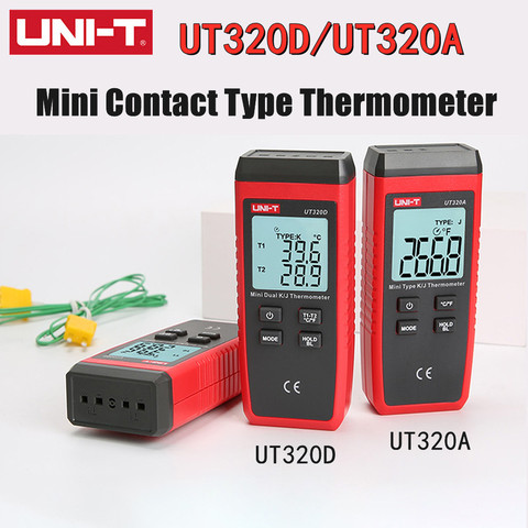 UNI-T UT320A/UT320D Mini Contact Type Thermometer Wide range high accuracy drop proof K/J thermocouple probe selection ► Photo 1/6