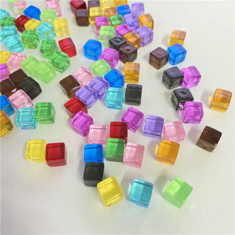 100Pcs/Set 8mm Transparent Square Corner Cube Colorful Crystal Clear Color Dice Chess Piece Right Angle For Board Game ► Photo 1/6