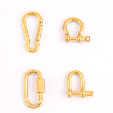Stainless steel gold color strong shackle U pendant carabiner snap hook charm Climbing buckle horseshoe clasp ► Photo 1/6