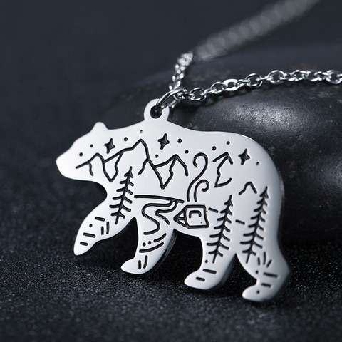 Lemegeton Polar Bear Wolf Fox Rabbit Necklace Men Women Eagles Bird Animal Camping Outdoor Travel Necklaces Jewelry ► Photo 1/6