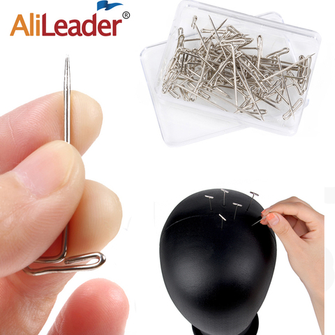 AliLeader Good Quality Silver 50pcs Tpins for Wigs Making/Display