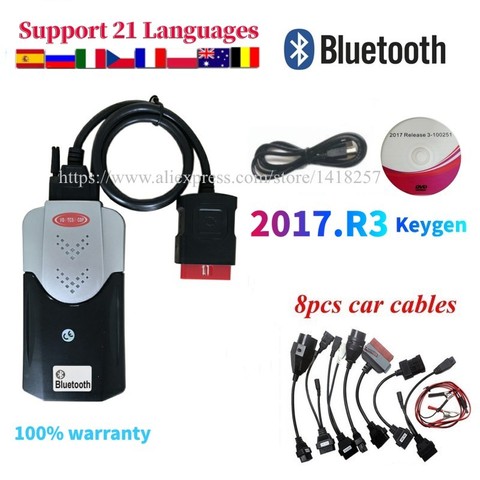 2022 NEW VCI 2017.R3 KEYGEN VD DS150E Cdp for Delphis Obd2 Car Truck Diagnostic Tool Scanner+8 Pcs Car Cables to choose ► Photo 1/6